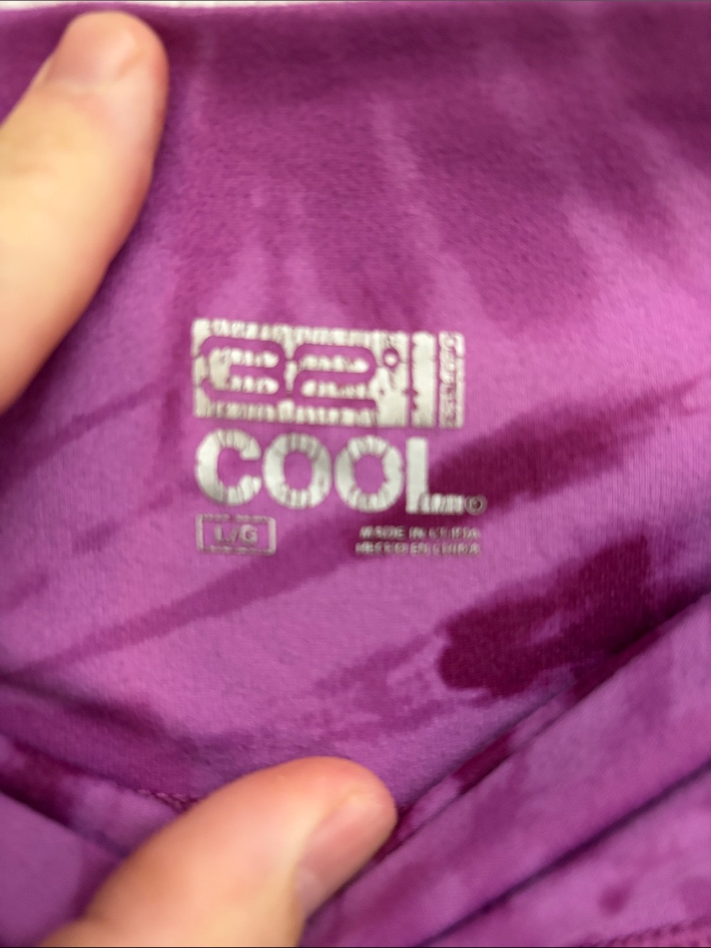 32 Degrees Purple Tie-Dye High-Waist Bike Shorts - Picture 2 of 3